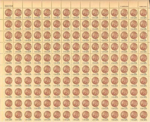 USPS 1978 Indian Head Penny - Sheet of 150 - 13 Cent Stamps - Scott 1734