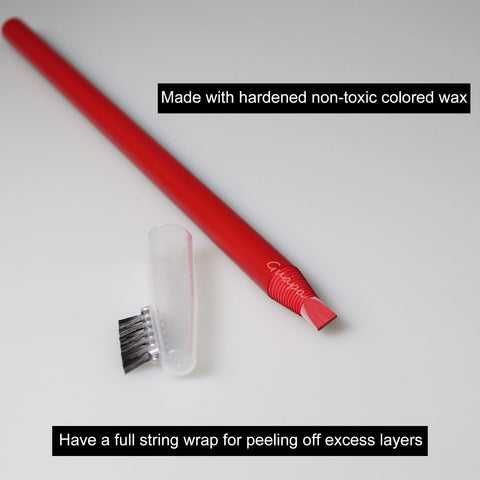 Microblading Supplies Waterproof Eyebrow Pencil-6 Pieces Red Brow Lips Mapping Pencil Set For Marking, Filling, Outlining, Tattoo Makeup Kit And Permanent Makeup Eye Brow Lip Liners (6PCS Red Pencil)