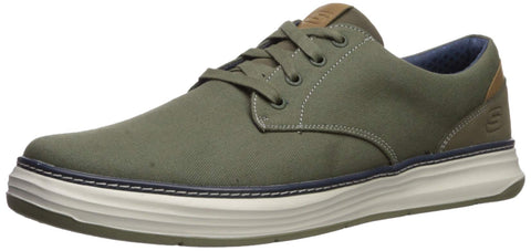 Skechers Men's Moreno Canvas Oxford Shoe, Olive, 13