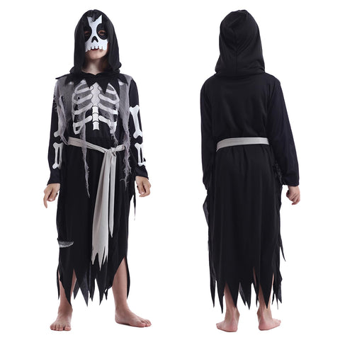 Bseical Halloween Costumes for Boys,Halloween Fancy Dress Costume,Children's Skeleton Dress up Outfit with Mask,For Costume Carnival Theme Party Halloween (S)