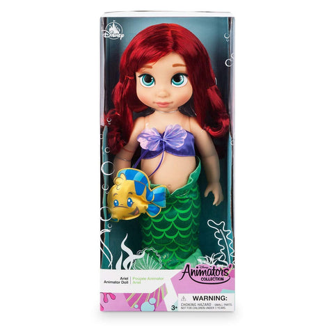 Disney Store Official Animators' Collection Ariel Doll, The Little Mermaid, 16 Inch Toy Figure, Detailed Plush Sculpting with Embroidered Features, Ideal Gift and Little Mermaid Fans