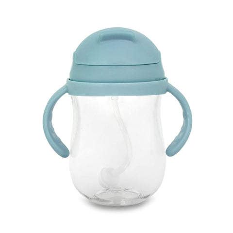Little Regis Sippy Cup with Weighted Straw, Easy Grip Handles, Flip top lid, No Leaking for Baby & Toddler (Sage)