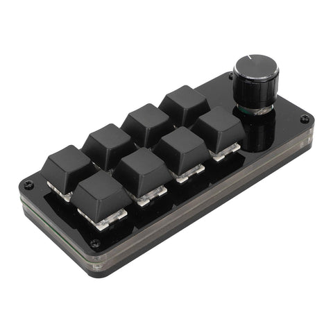 Haofy Mini 8 Key Keypad, Customizable Programming Wired Connection Macro Mechanical Keyboard Blue Switch with Knob for Gaming