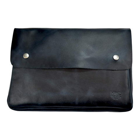 Hide & Drink, Vintage Folder Document Holder, File Case, A5 Binder, Envelope Portfolio, Pencil Pouch, Full Grain Leather, Handmade (Slate Blue)