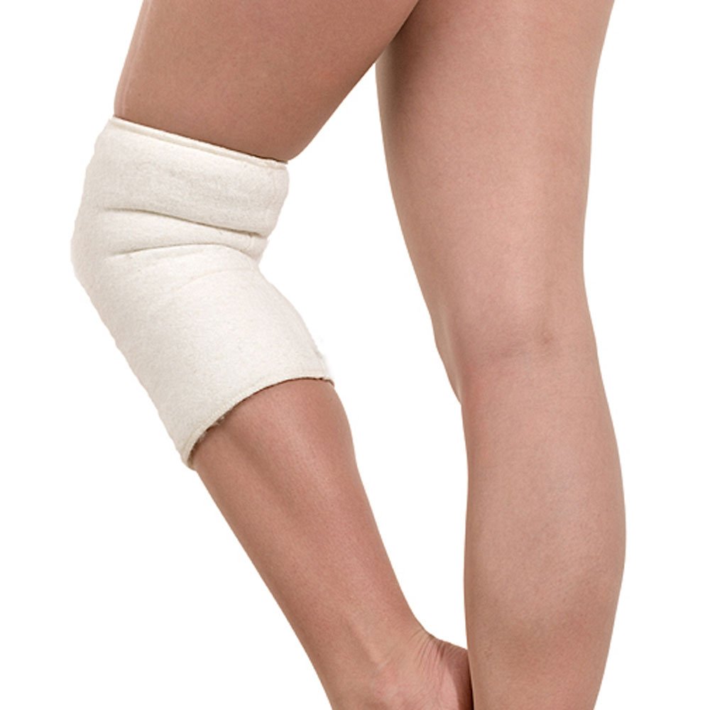 SamWo, Knee warmer, joint warmer, sensitive, floor, 100% merino wool, elastic, washable at 30 degrees, sewn on the outside. - Beige - Large