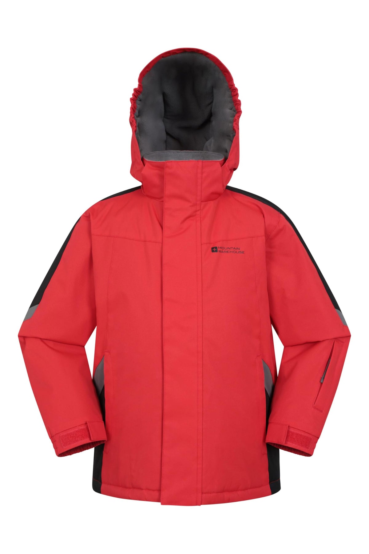 Mountain Warehouse Raptor Kids Ski Jacket - Snowproof, Fleece Lined Snow Coat with Hood - Boys and Girls Winter Warm Skiing, Snowboarding & Outdoors Active Red Kids Size 7-8 Years