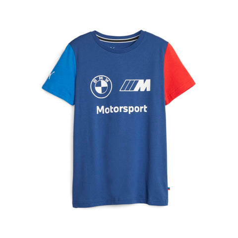 PUMA BMW M Motorsports Kids Essentials Logo Tee, PRO Blue-M Color, 5