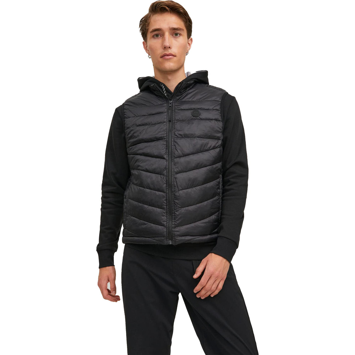 JACK & JONES Mens Hero Puffer Bodywarmer Black S
