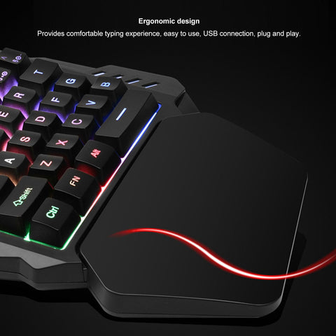 ciciglow One Handed Gaming Keyboard, 35 Keys USB Gaming Keypad Portable Backlight Ergonomic Gaming Controller for Windows 7 8 10 PC