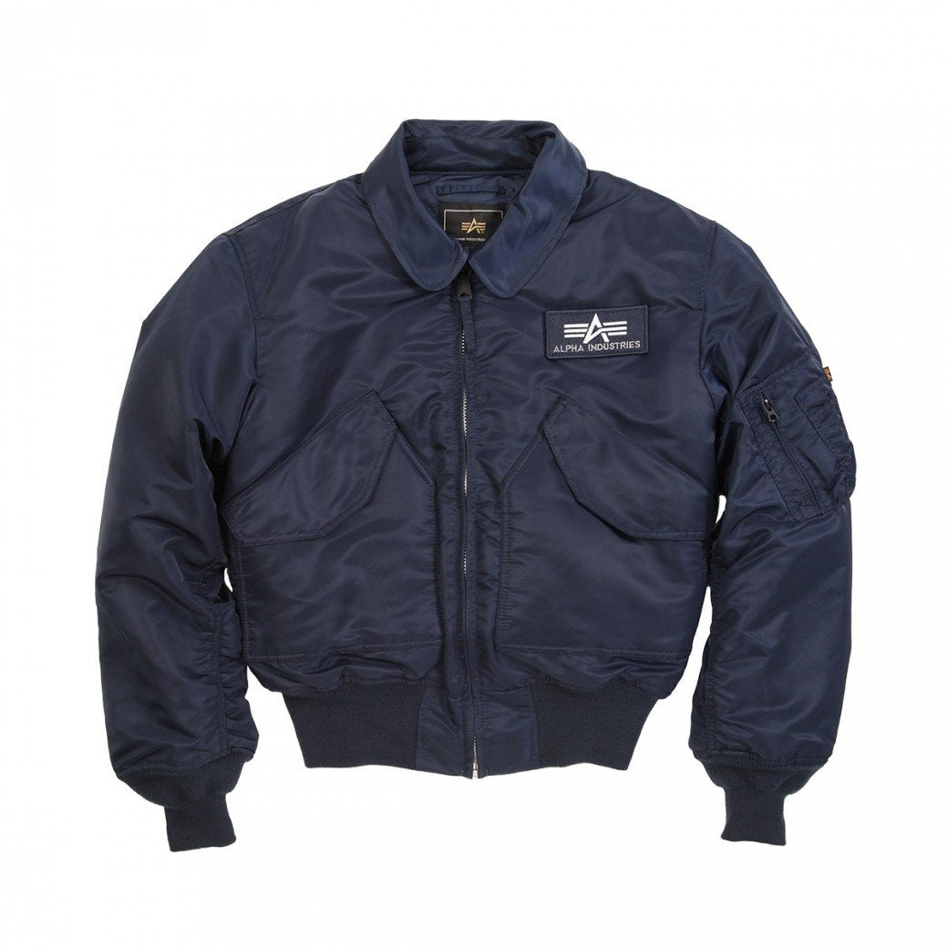 ALPHA INDUSTRIES Unisex_Adult CWU 45 Bomber Jacket_L, Bleu FoncÃ£, L