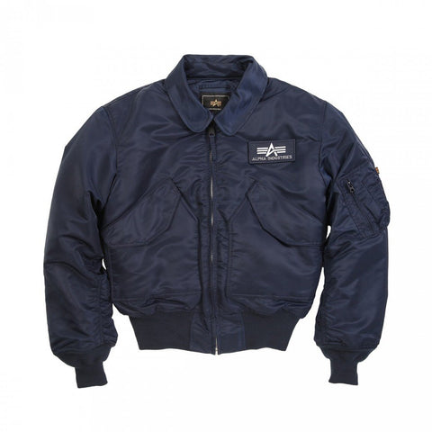 ALPHA INDUSTRIES Unisex_Adult CWU 45 Bomber Jacket_L, Bleu FoncÃ£, L