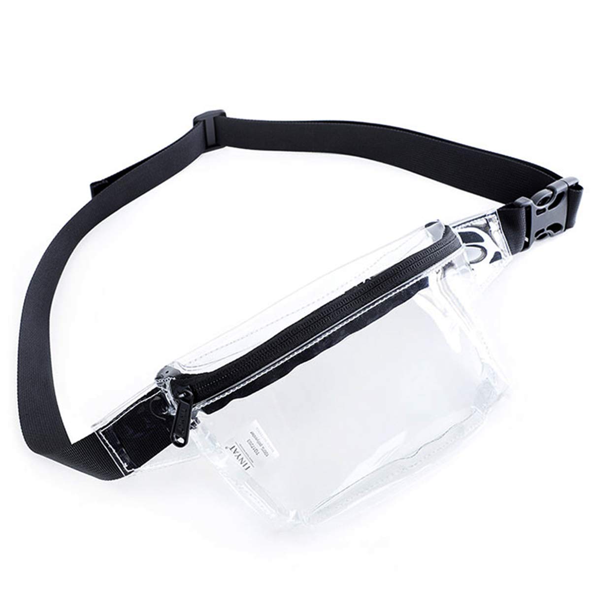 TINYAT Clear Fanny Pack Transparent Women Holographic Bum Bag Waterproof PVC Fashion Waist Belt Bag Sling Pocket Super Lightweight for Concerts Watching Matches Party T1952