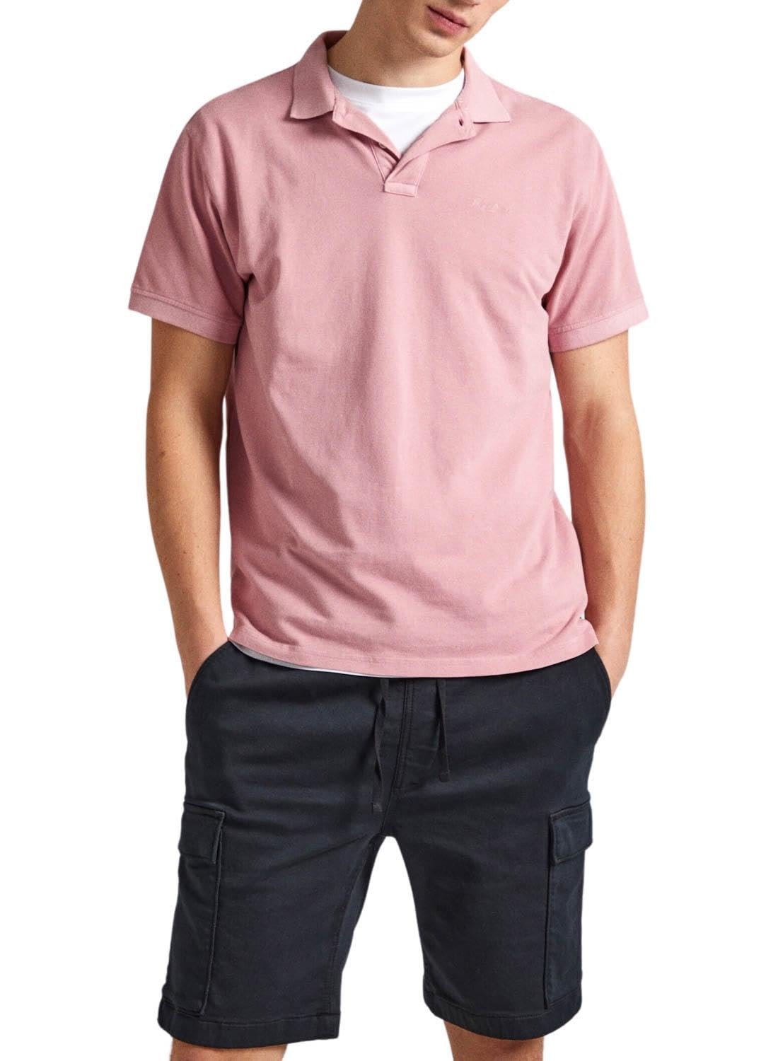 Pepe Jeans Men's New Oliver Gd Polo, Pink (Ash Rose Pink), M