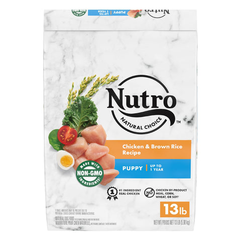 Nutro Core Dry Dog NATURAL CHOICE Puppy Dry Dog Food, Chicken & Brown Rice Recipe Dog Kibble, 13 lb. Bag