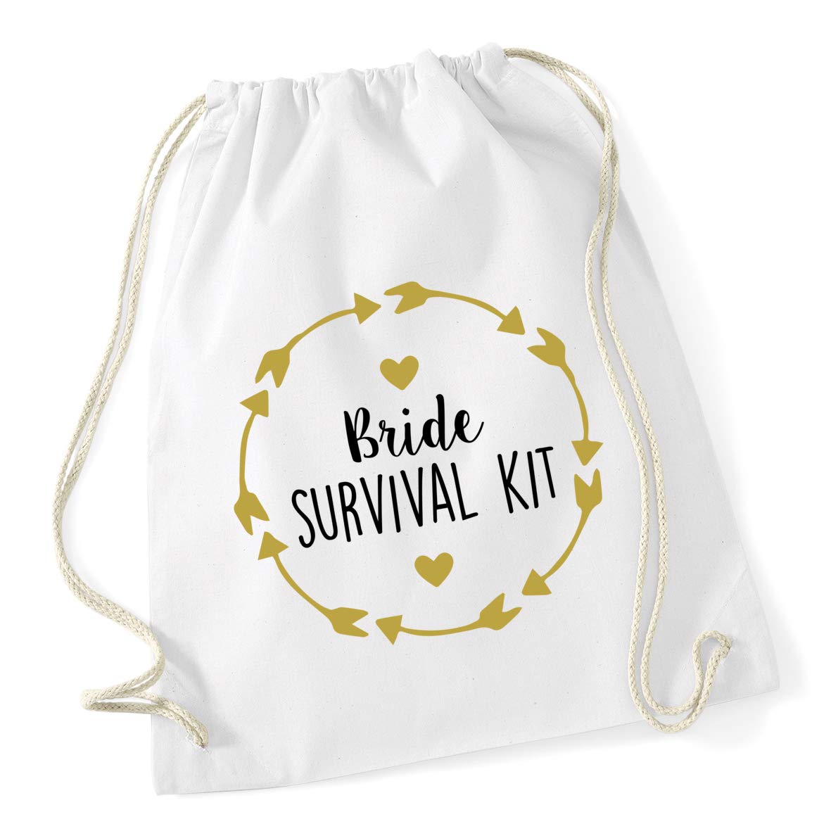 Hippowarehouse Bride survival kit Drawstring Cotton School Gym Bag 37cm x 46cm, 12 litres