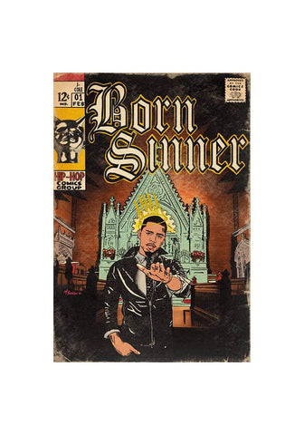 Wunsens J.Cole Poster Born Sinner Music Album Posters Aesthetics Room HD Print Canvas Wall Art Home Decor 12x18 inch Unframed