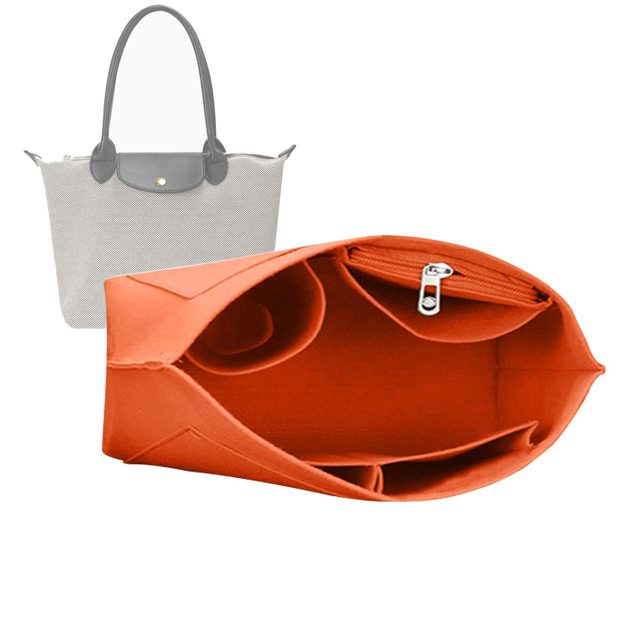 Felt Purse Organizer Insert for Longchamp Le Pliage Neo Handbags Insert Organizer 1012orange-M