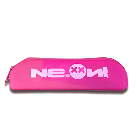 Ne.On Milano Silicone Pencil Case Practical Triangular Design Pencil Case Soft Silicone Ultra Durable Pencil Case for Office, School and Travel (Neon Fuchsia), Fuchsia Neon