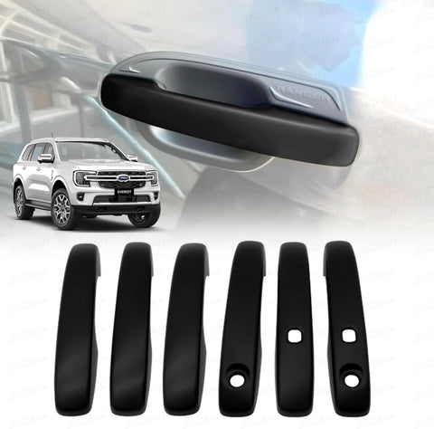 JHCHAN Door-Handle-Covers for Ford-Everest 2024+, Next Gen Everest Accessories, Side Door Handle Insert Protector Trim Matte Black ABS 6PCS(for Ford Everest XLT XLS Limited)