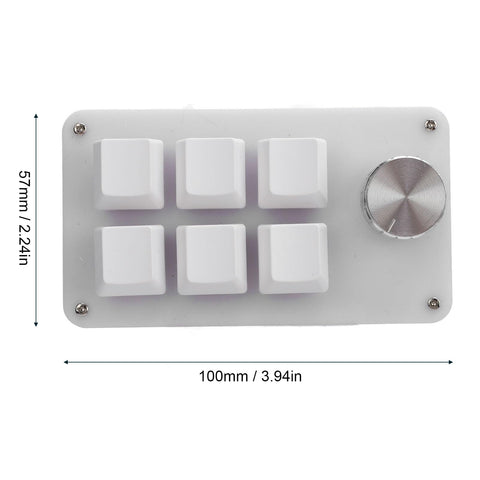 Walfront Mini 6 Keys Macro Mechanical Gaming Keyboard USB Type C PC Keypad Programming RGB Pad Dustproof Red Switch Support a Variety of Customizations