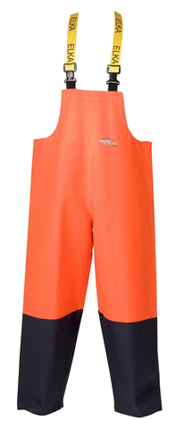 Elka Fishing Xtreme 2-Colored Bib & Brace, XL, Fluorescent Orange/Navy