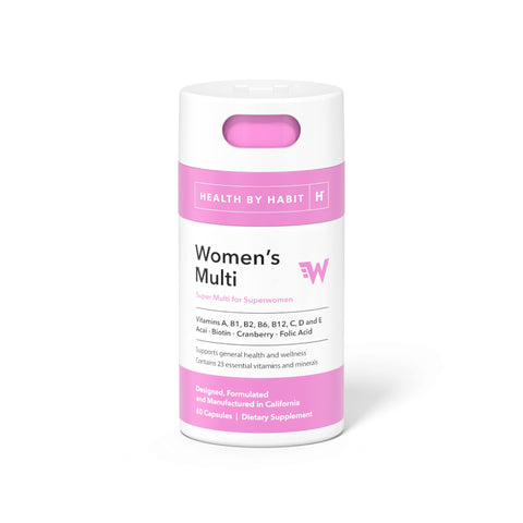 Health by Habit Womens Multi Supplement (60 Capsules) - 23 Essential Vitamins and Minerals, Supports General Health & Wellness, Non-GMO, Sugar Free (1 Pack)