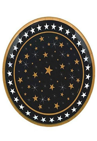 Amscan Elegant Starry Night Round Party Serving Platter (Pack of 1), Multicolor, 13 1/2"