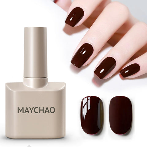 MAYCHAO Gel Nail Polish, 15ML Deep Cherry Red Gel Nail Polish, Soak Off UV LED Nail Gel Polish Nail Art Starter Manicure Salon DIY at Home, 0.5 OZ