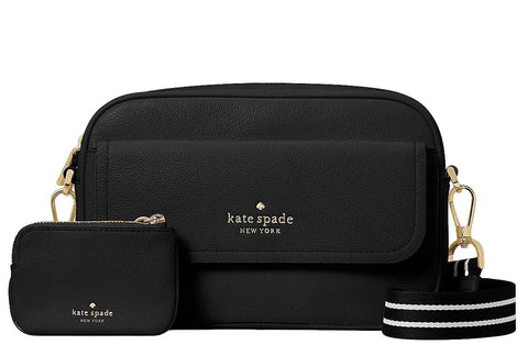 Michael Kors Kate Spade New York Women's Rosie Pebbled Leather Flap Camera Bag, Black