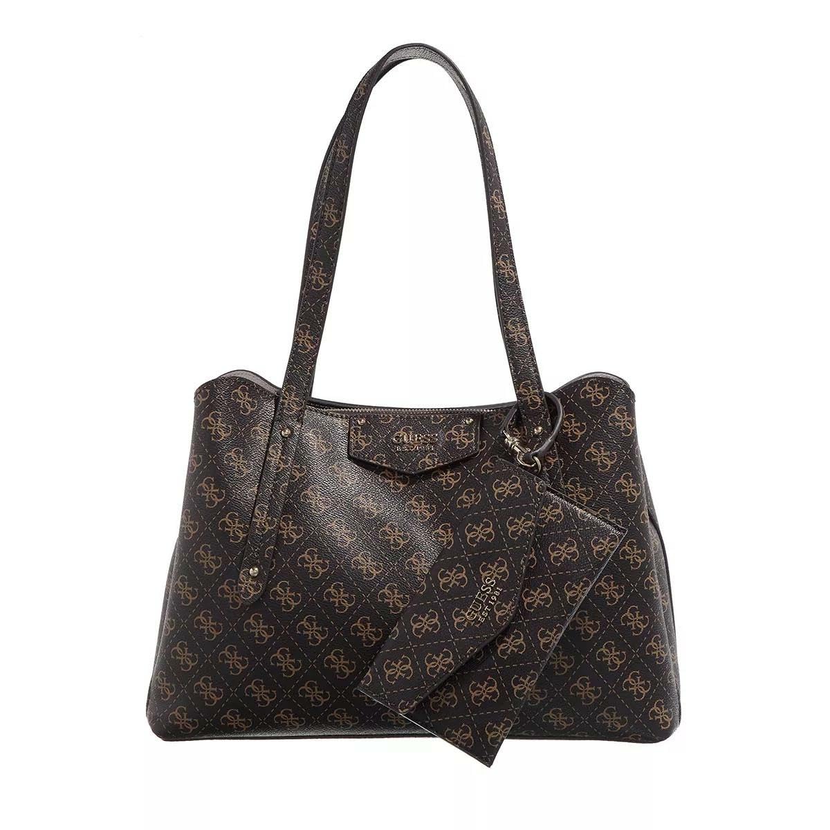 GUESS Eco Brenton Girlfriend Satchel, Brown Logo