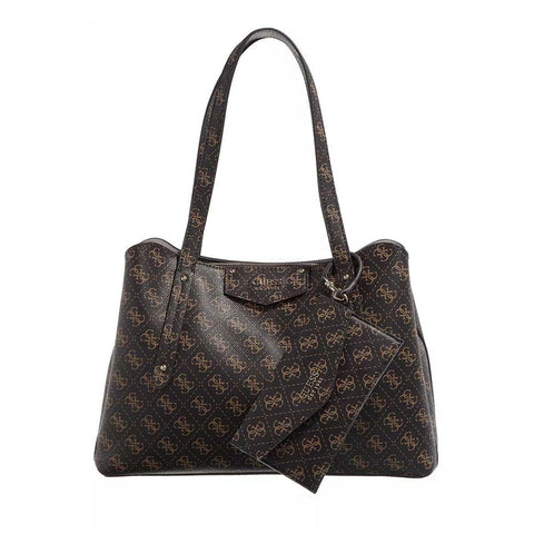 GUESS Eco Brenton Girlfriend Satchel, Brown Logo