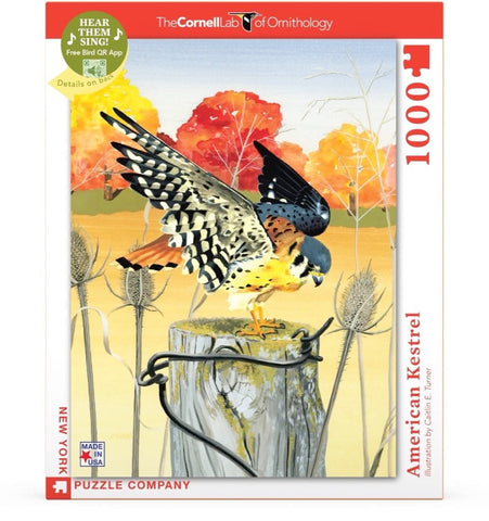 New York Puzzle Company - Cornell Lab American Kestrel - 1000 Piece Jigsaw Puzzle for Adults by Caitlin E. Turner
