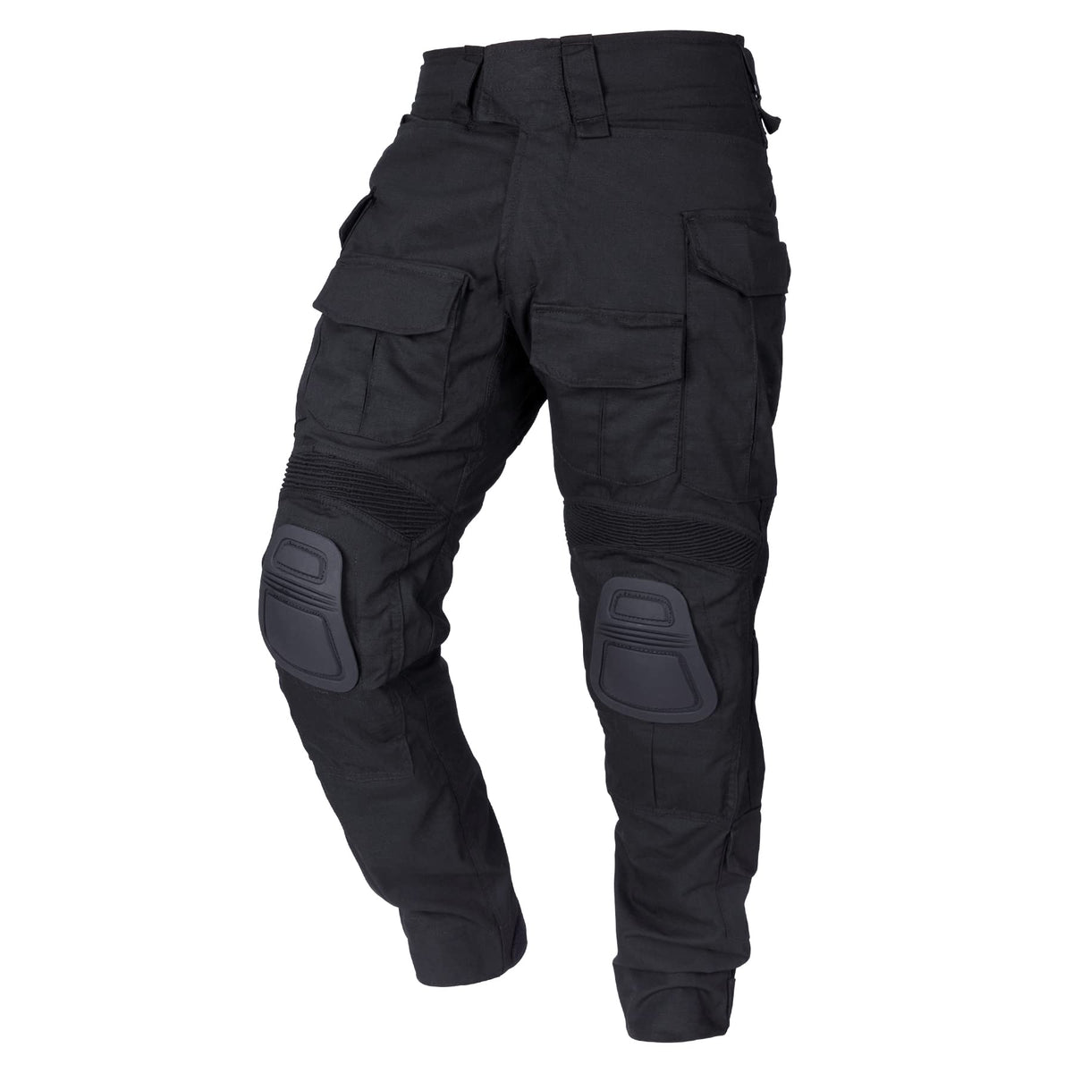 IDOGEAR Men's G3 Combat Pants with Knee Pads Multi Camouflage Trousers Airsoft Hunting Paintball Tactical Outdoor Pants(Black,Large(34W x 32L))
