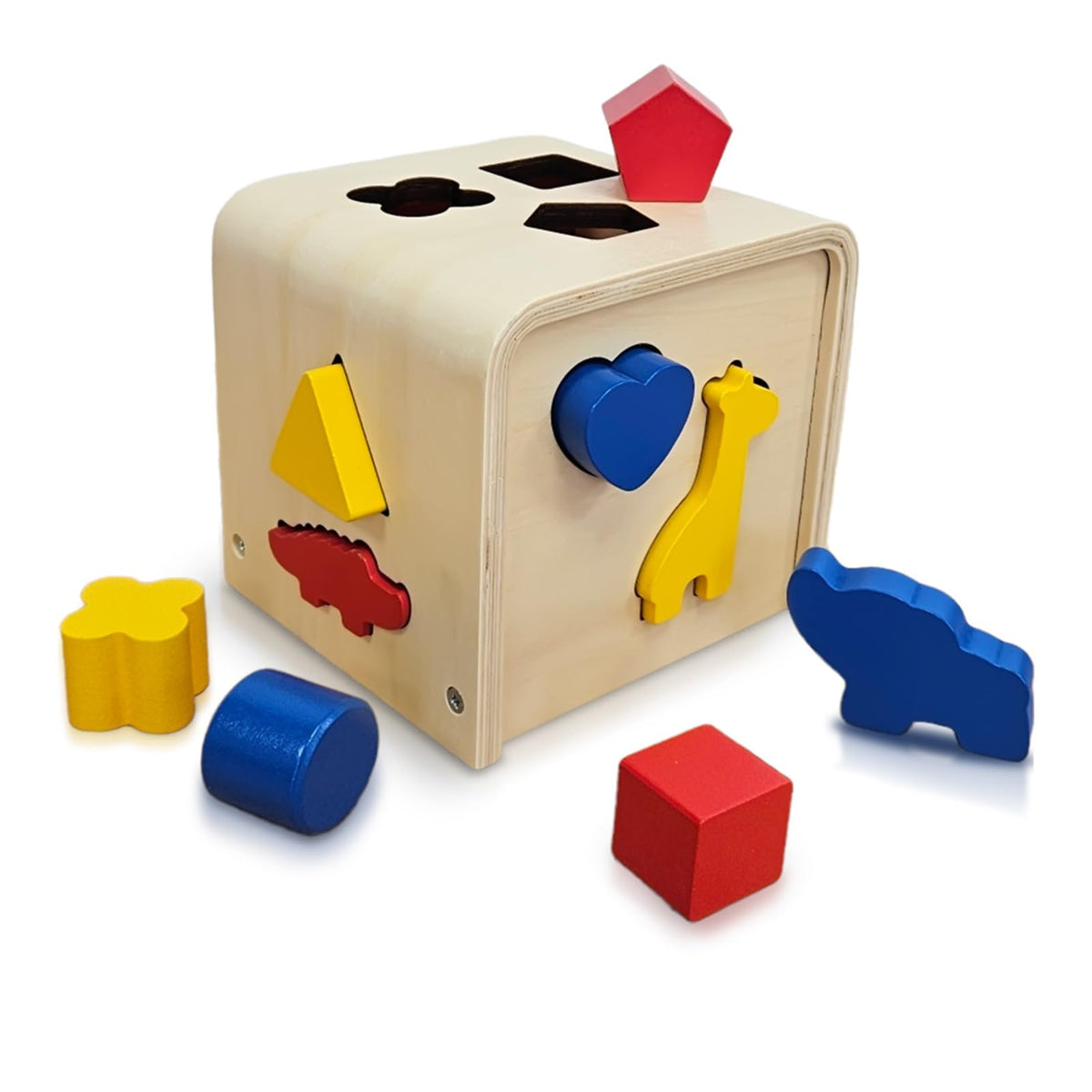 Moonzzz By Kii Wooden Shape Sorter with Primary Colours 12M+ Montessori Toy