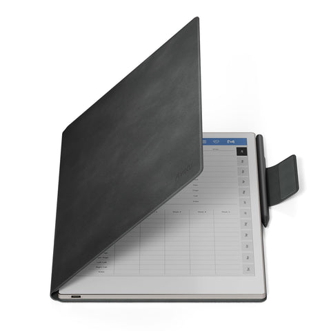 Ayotu Case for Remarkable Paper Pro, Premium PU Leather Book Folio with Pen-Buckle, Smart Magnetic Cover for Remarkable Paper Pro 11.8" Color Tablet Only, Bundle with Premium Membership (Gray)