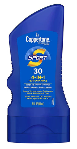 Coppertone Sport High Performance Broad Spectrum SPF 30 Sunscreen Lotion, 3 Fl. Oz. (3 Pack)