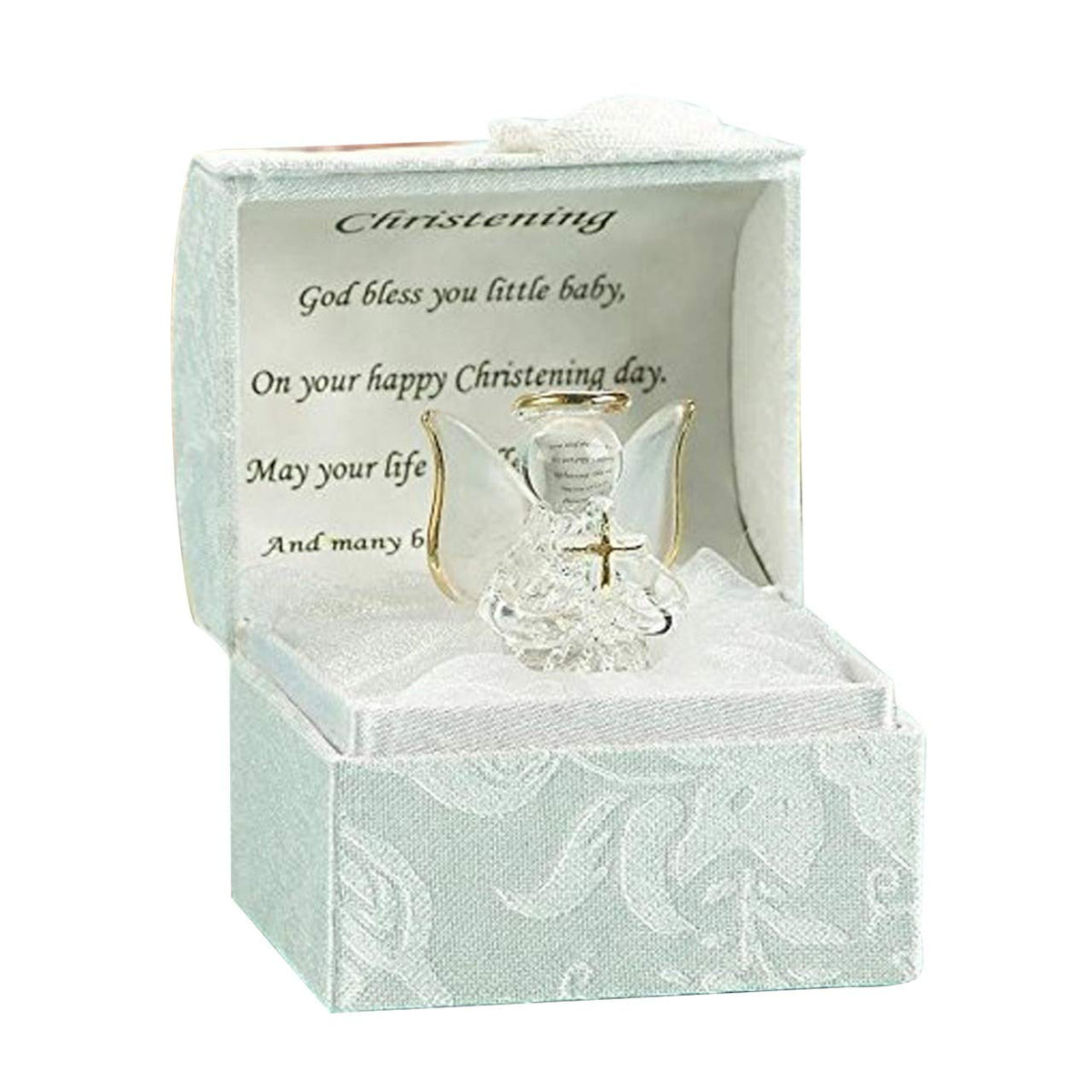 Christening Gift ideas for Girls and Boys Baptism Crystal Angle with Cross
