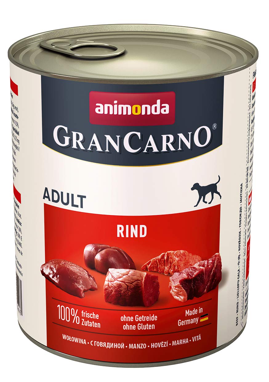 animonda GranCarno Wet Food for Adult Dogs, Various Varieties, 6 x 800 g