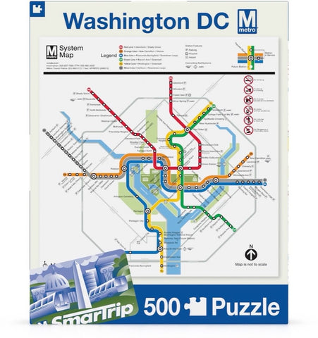 New York Puzzle Company - Transit Maps DC Metro Map - 500 Piece Jigsaw Puzzle