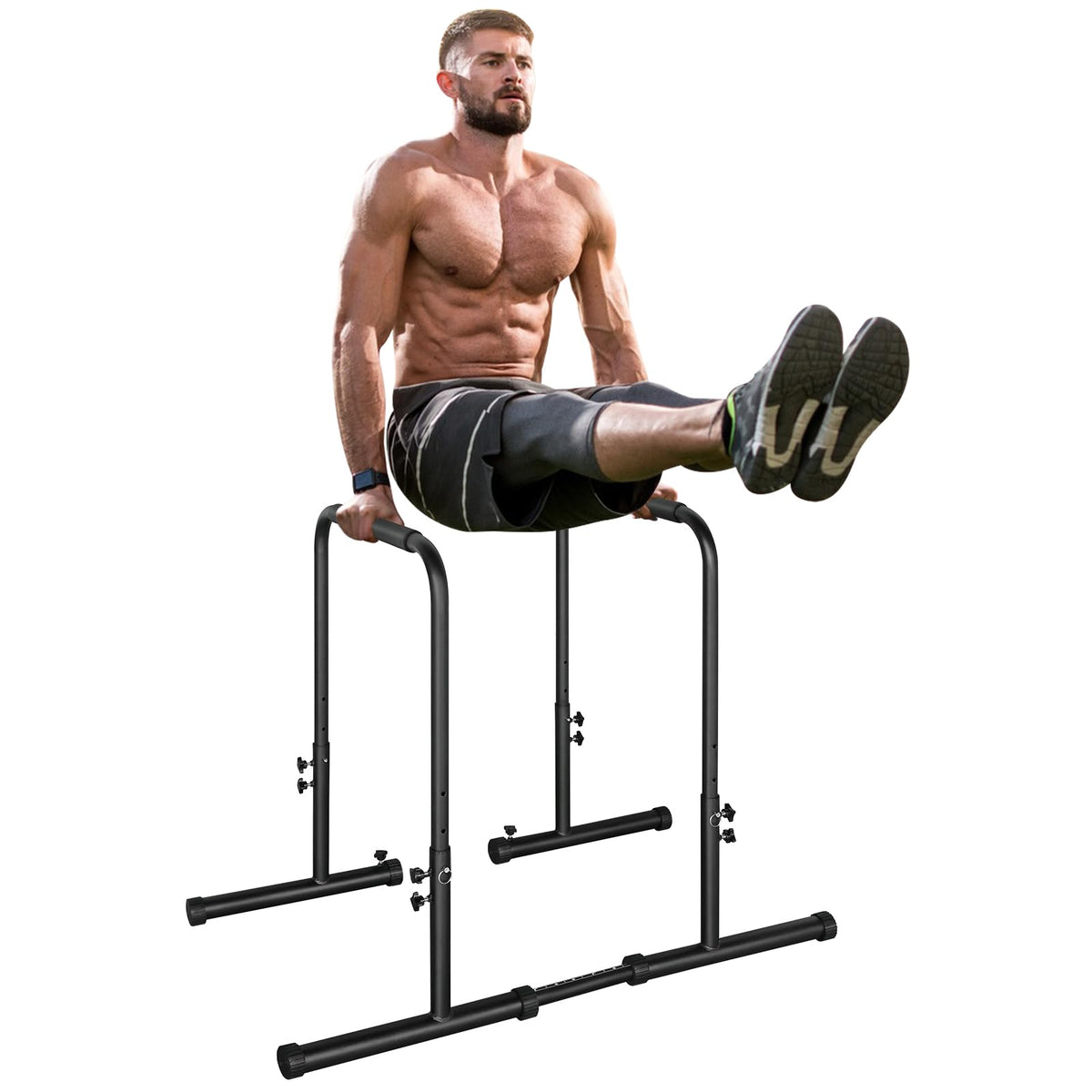 LSKSSNG Dip Stand Station, Adjustable Height Dip Station for Strength Training, Heavy Duty Steel Parallel Push Up Stand, Home Gym Fitness Workout Dip bar Station,Tricep Dips, Pull-Ups, Push-Ups