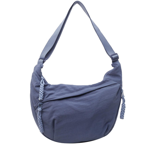 Sanxiner Crescent Bag for Women Men Nylon Crossbody Bags Multi-Pocket Sling Bag Roomy Hobo Bags Moon Bag Slouchy Dumpling Bag, 1-blue
