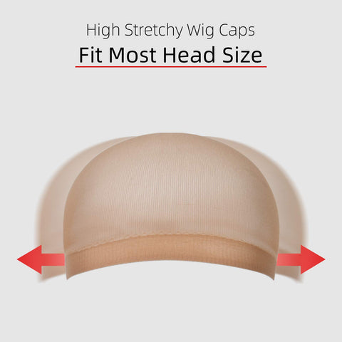 URAQT Wig Caps, 4 Pcs Stretchy Nylon Stocking Wig Cap Ultra Thin, Unisex Nude Wig Cap to Hold Wig in Place for Women Men, Breathable Wig Net Cap for Long Short Hair