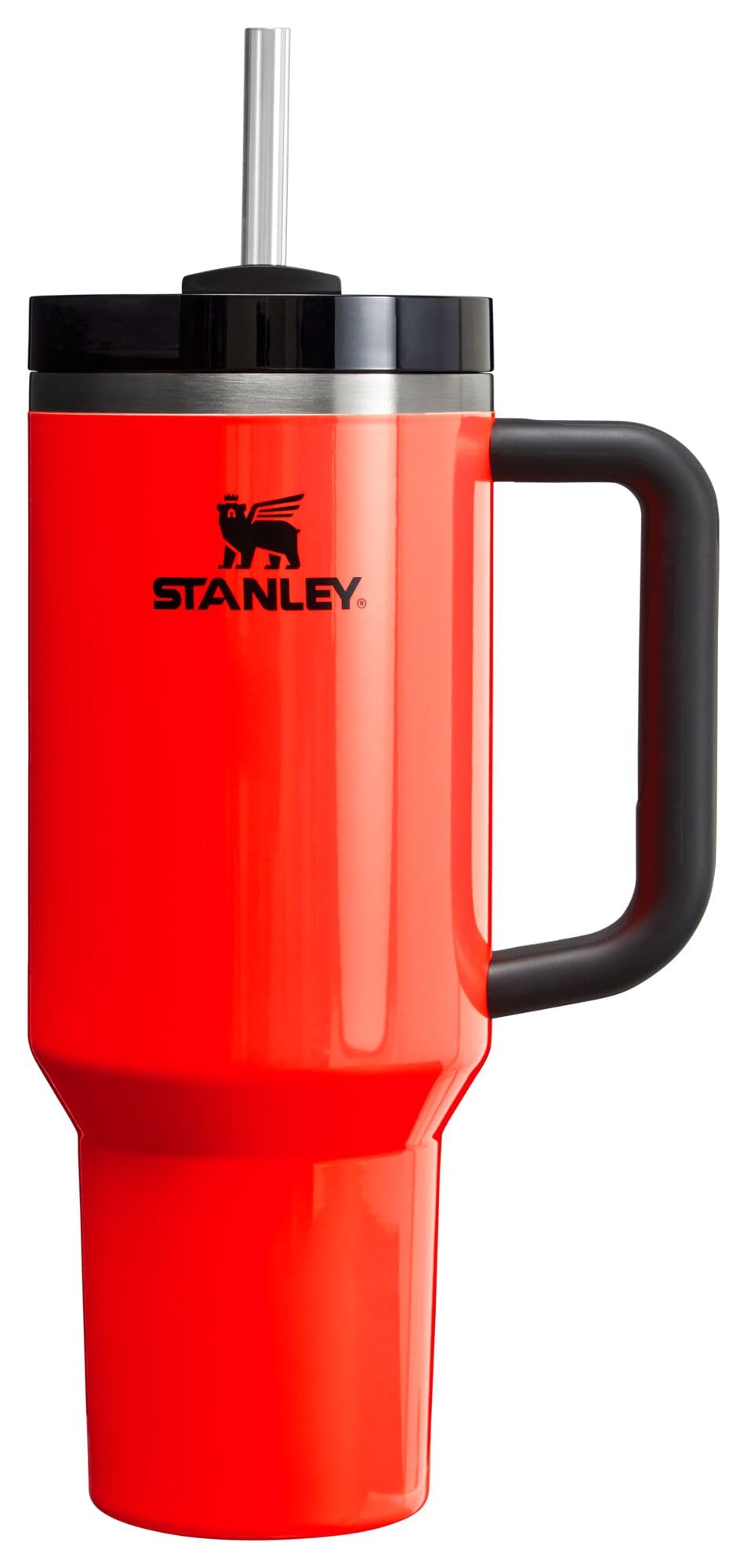 STANLEY Quencher H2.0 FlowState Stainless Steel Vacuum Insulated Tumbler with Lid and Straw for Water, Iced Tea or Coffee, Smoothie and More, Neon Orange, 40 OZ, 10-12552-029