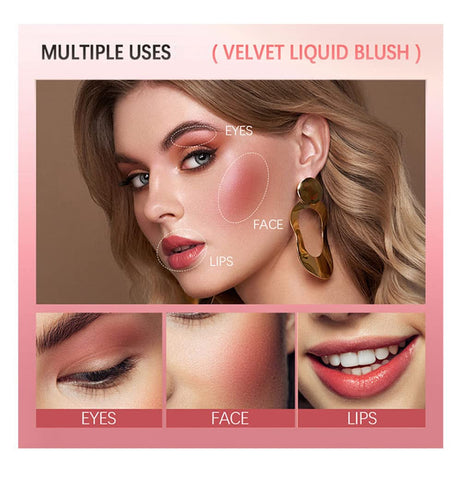 GL-Turelifes Cream Liquid Blush Makeup, Air Cushion Blush for Cheeks, High Pigment, Weightless, Velvet Mousse, Natural-Looking Long Lasting, Dewy Finish, Easy to Blend Blusher (#5 Mystery)