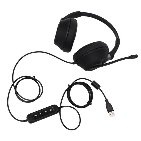 Gaming Headphones, Loud Clear Sound USB PC Game Headset Low Distortion for Call Centers