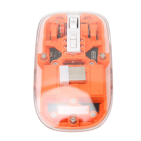 Haofy Mouse, Wireless Mouse Lightweight Transparent 4 DPI Adjustable Plug and Play 3 Working Modes for Laptop