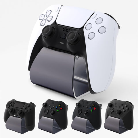 PlayVital Stand-AL Game Controller Stand for ps5, for ps4, Universal Desktop Display Gamepad Stand for Xbox Series X/S, Xbox One, Aluminium Metal Controller Stand Holder for Switch Pro - Gray