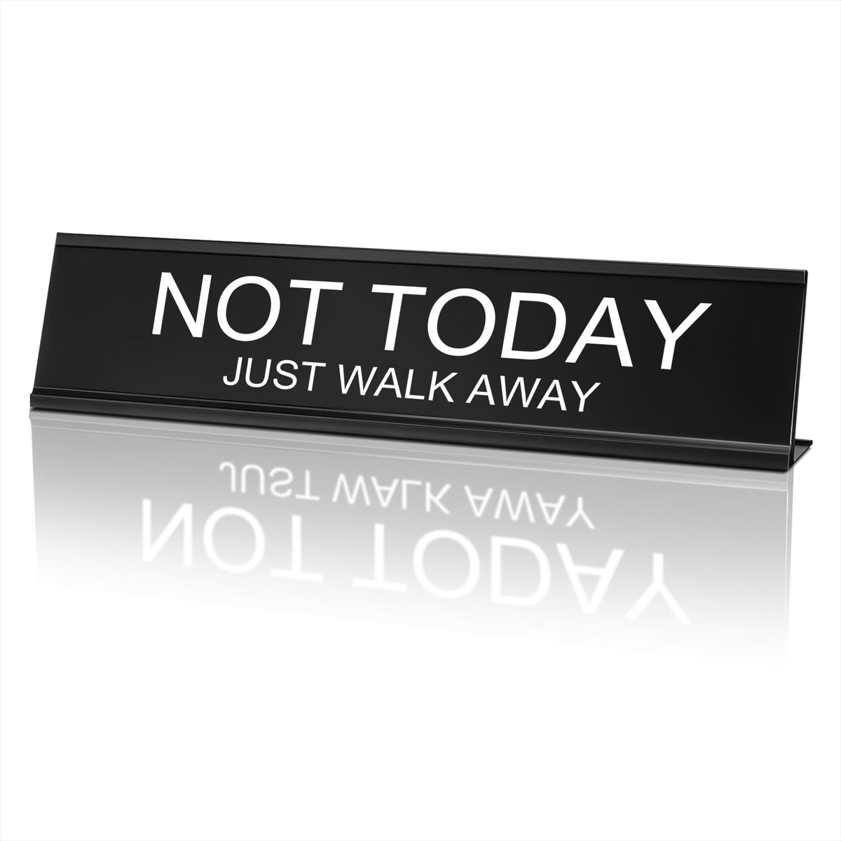 MUUPEG Funny Desk Signs for Office, Novelty Nameplate Funny Office Decor Black Desk Plaque for Women Men, Coworker Gift Office Home Desk Supply Accessories, 7.9 x 2.24 Inch