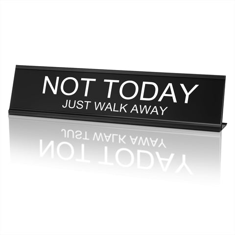 MUUPEG Funny Desk Signs for Office, Novelty Nameplate Funny Office Decor Black Desk Plaque for Women Men, Coworker Gift Office Home Desk Supply Accessories, 7.9 x 2.24 Inch