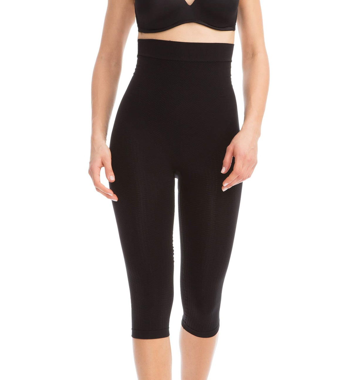 Farmacell 323 (Black, S/M) Women's high-Waisted Push-up Anti-Cellulite Control Capri Leggings
